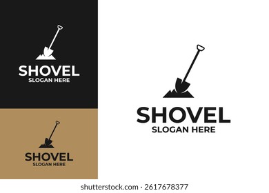 Shovel logo design template vector illustration