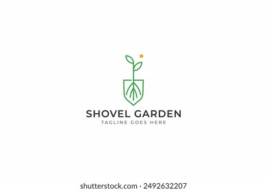 Shovel Logo Garden Farm Agriculture Farm Green Equipment Logo Nature Industry