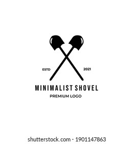 shovel logo minimalist design vintage style creative
