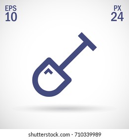Shovel minimal vector icon. Spade flat line icon for websites and mobile minimalistic flat design.