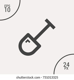 Shovel minimal vector icon. Spade flat line icon for websites and mobile minimalistic flat design.