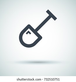 Shovel minimal vector icon. Spade flat line icon for websites and mobile minimalistic flat design.
