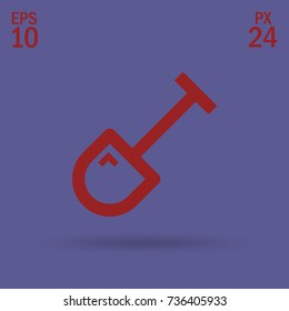 Shovel minimal vector icon. Spade flat line icon for websites and mobile minimalistic flat design.