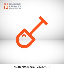 Shovel minimal vector icon. Spade flat line icon for websites and mobile minimalistic flat design.