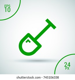 Shovel minimal vector icon. Spade flat line icon for websites and mobile minimalistic flat design.