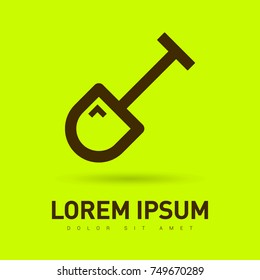 Shovel minimal vector icon. Spade flat line icon for websites and mobile minimalistic flat design.
