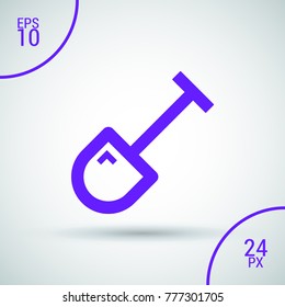 Shovel minimal vector icon. Spade flat line icon for websites and mobile minimalistic flat design.