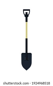 Shovel. Modern Flat Vector Illustration. Gardening Tools. Social Media Template.