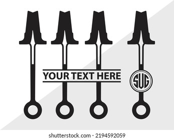 Ilustración de vectores imprimibles con monograma SVG de enganche
