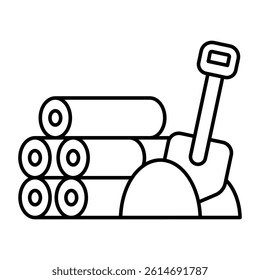 Shovel with mud denoting concept of digging