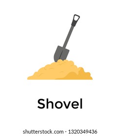 Shovel and mud flat icon 