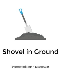 Shovel and mud flat icon 