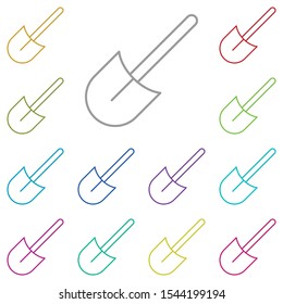 Shovel multi color icon. Simple thin line, outline vector of construction tools icons for ui and ux, website or mobile application