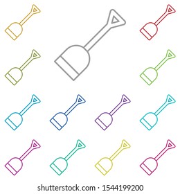 Shovel multi color icon. Simple thin line, outline vector of construction tools icons for ui and ux, website or mobile application