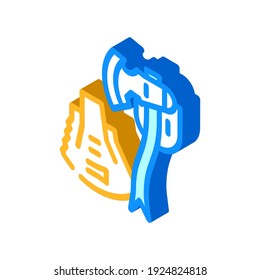 shovel or multi tool ax isometric icon vector. shovel or multi tool ax sign. isolated symbol illustration