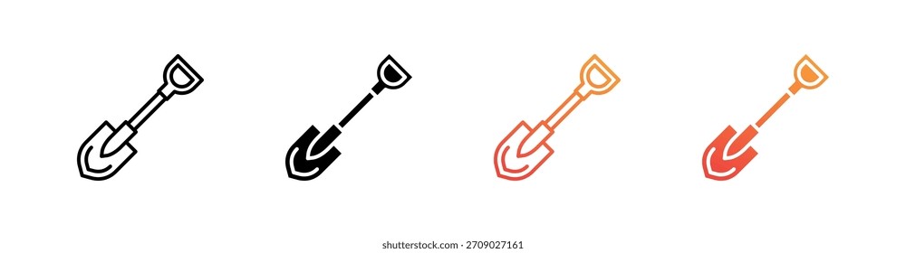 Pala múltiple estilo icono conjunto Vector