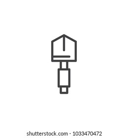 Shovel outline icon. linear style sign for mobile concept and web design. Spade simple line vector icon. Symbol, logo illustration. Pixel perfect vector graphics