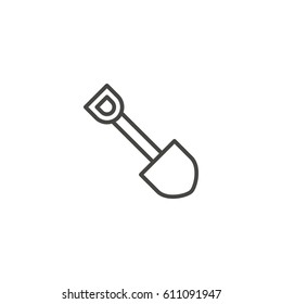 shovel outline icon vector