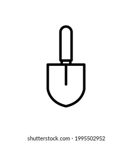 Shovel Outline Icon Vector Illustration
