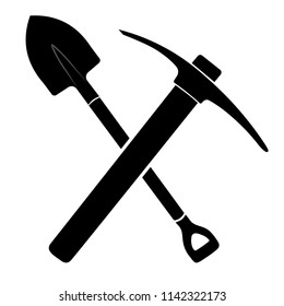 Shovel Pickax icon vector