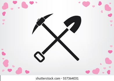 Shovel Pickax icon vector illustration eps10.