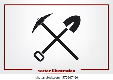 Shovel Pickax icon vector illustration eps10.