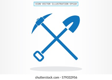 Shovel Pickax icon vector illustration.