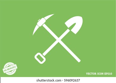 Shovel Pickax icon vector illustration eps10.