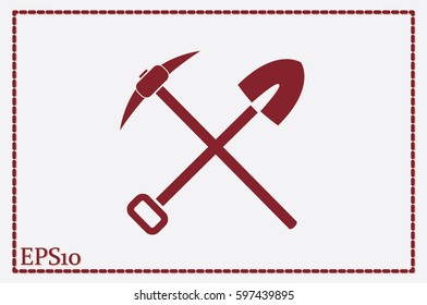 Shovel Pickax icon vector illustration.