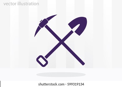 Shovel Pickax icon vector illustration eps10.