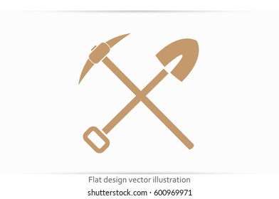 Shovel Pickax icon vector illustration eps10.