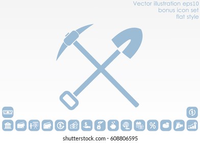 Shovel Pickax icon vector illustration eps10.