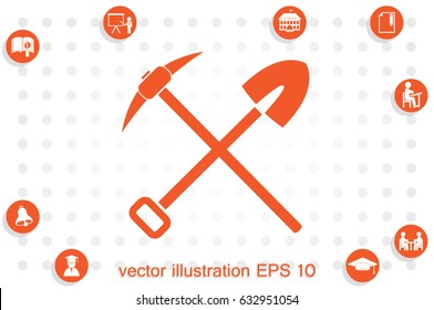 Shovel Pickax icon vector illustration eps10.