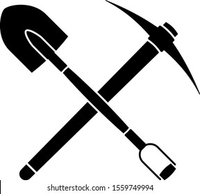 Shovel And Pickaxe Icon Vector Illustration