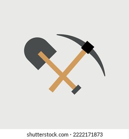 shovel and pickaxe vector icon mining and farming icon