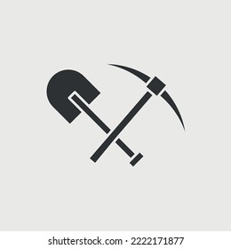 shovel and pickaxe vector icon mining and farming icon