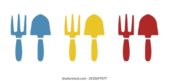 shovel and pitchfork icon on a white background, vector illustration