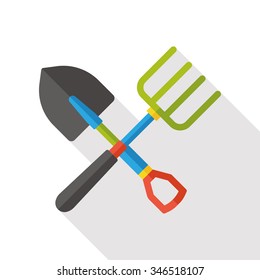 shovel and rake flat icon