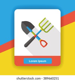 shovel and rake flat icon