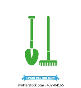 Shovel rake icon vector illustration eps10.