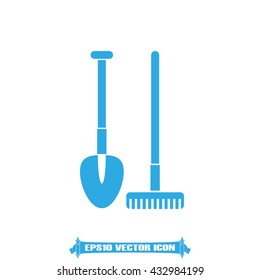Shovel rake icon vector illustration eps10.