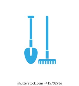 Shovel rake vector icon