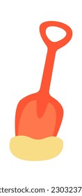 Shovel with sand Beach. Vector illustration