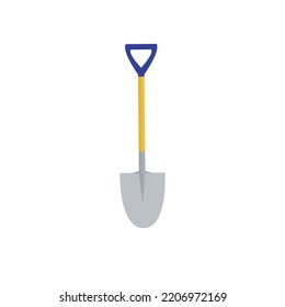 shovel, shovel of sand or earth for plantation and building, shovel with blue handle