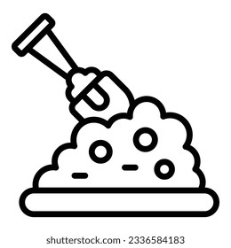 Shovel sand icon outline vector. Stone cement. Brick mortar