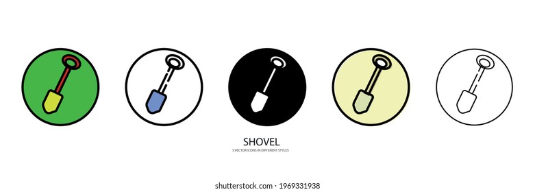 Shovel set vector type icon