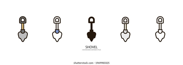 shovel set vector type icon
