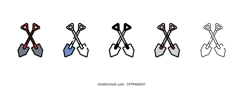 icono de tipo vector conjunto de palas