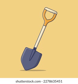 Shovel shaped vector icon. Spade vector symbol. Cartoon Shovel flat vector design, shovel icon vector design.