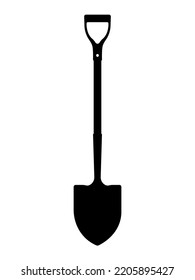 Shovel Silhouette, Digging And Lifting Hand Tool Vector Illustration